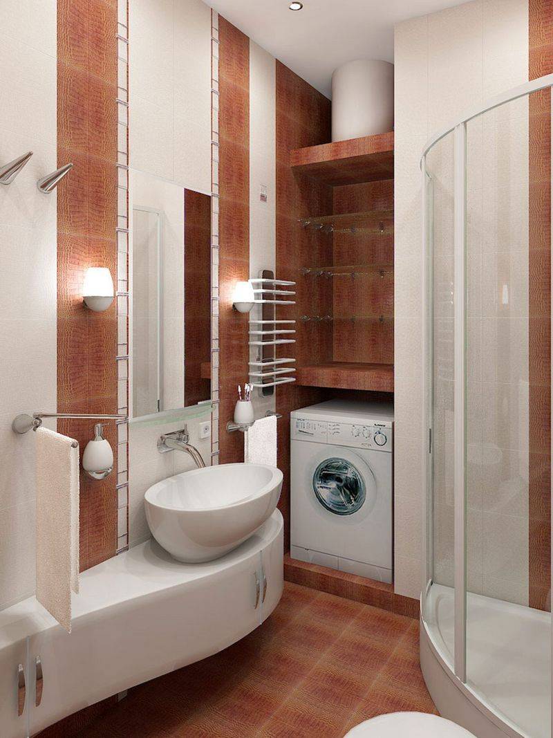 Дизайн маленькой ванной комнаты: с туалетом, без туалета, со стиральной машиной, душевой кабиной, в хрущевке