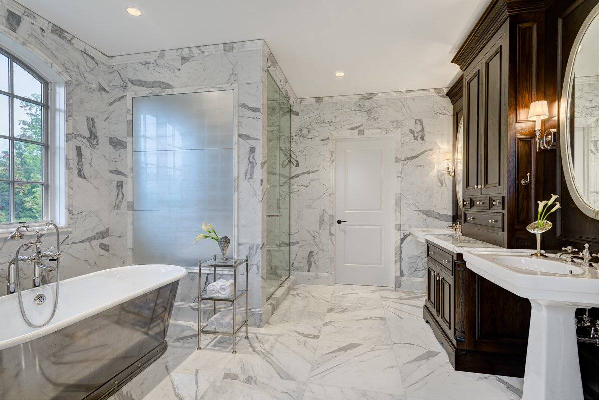 Дизайн ванной комнаты с мраморной плиткой - лучшие идеи!