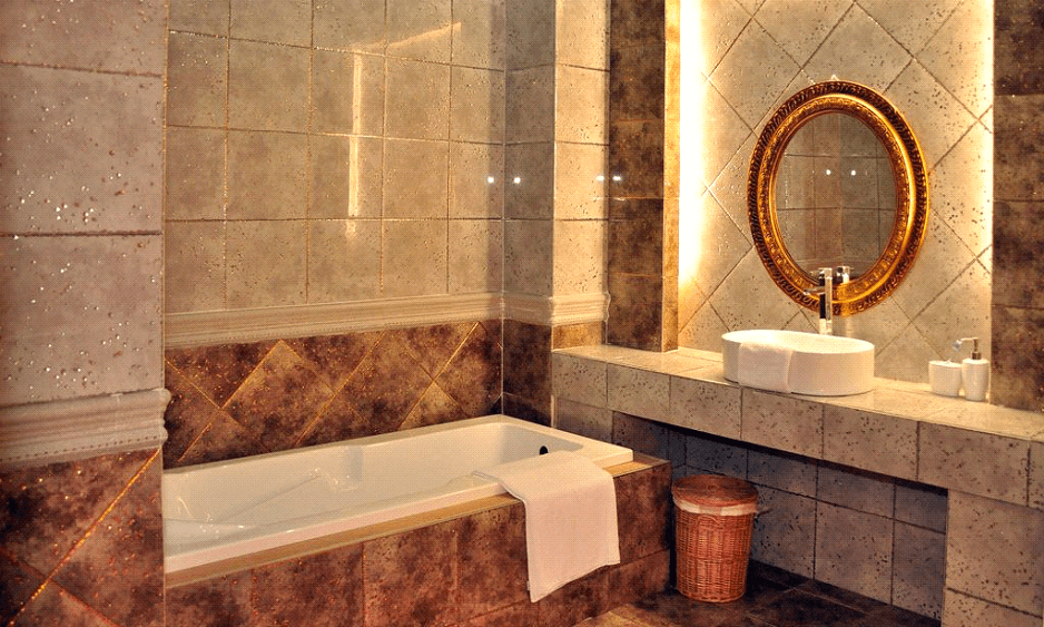 Керамогранит в ванной комнате: материалы стен и пола с нескользким покрытием