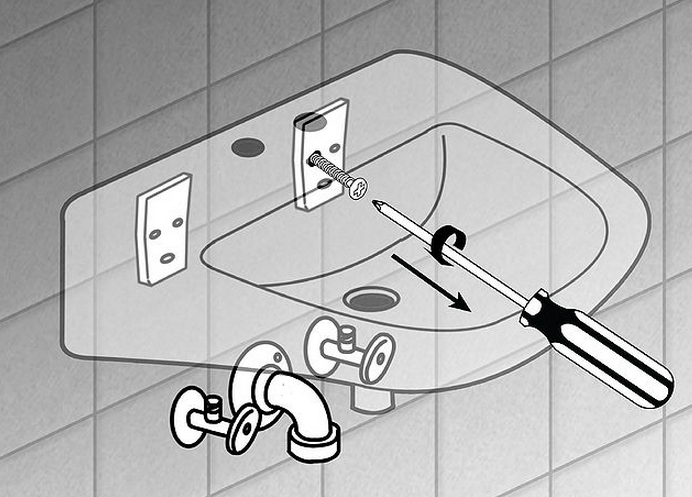 Крепление раковины к стене в ванной: инструкция для разных форм и материалов