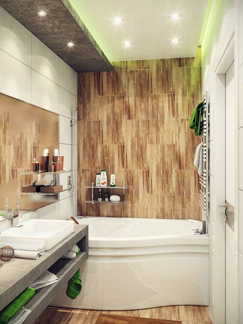 Красивый дизайн ванных комнат в частных домах - лучшие идеи