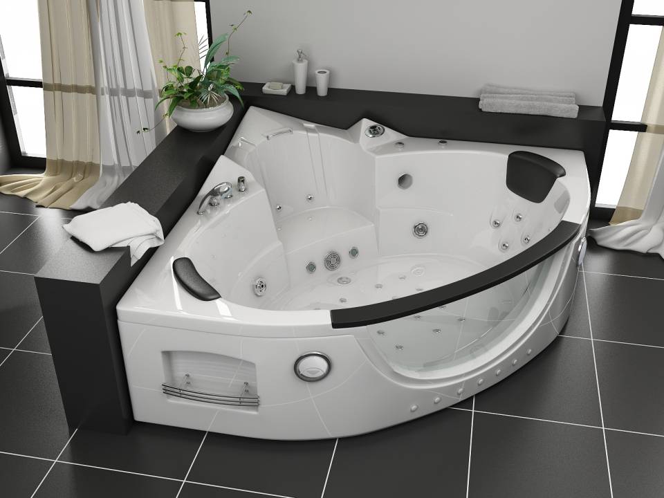 Дизайн ванной комнаты с джакузи, фото вариантов размещения и планировки санузла.