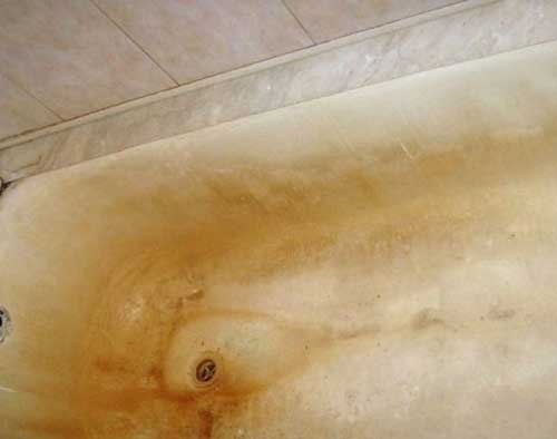Способы очищения ванны от желтого налета и других загрязнений