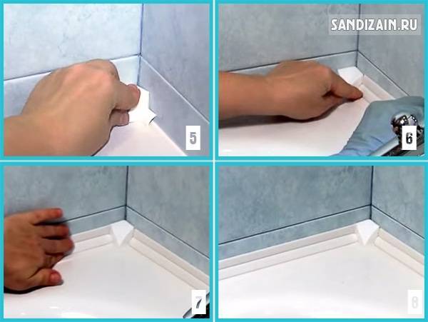 Пластиковый уголок для ванной — виды и установка (фото, видео)