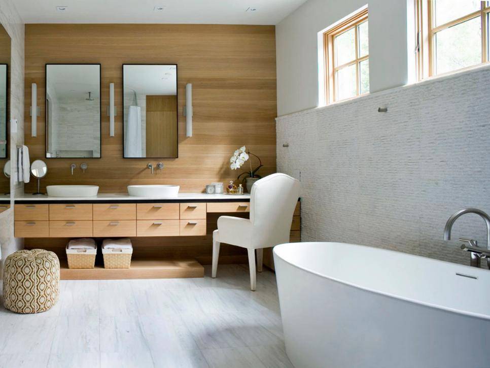 Отделка ванной комнаты деревом, фото в интерьере и дизайн