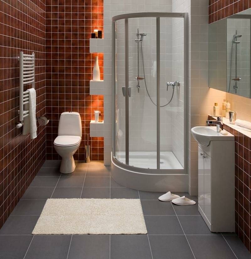 Интерьер ванной с душевой кабиной. Оптимизация пространства и подбор сантехники