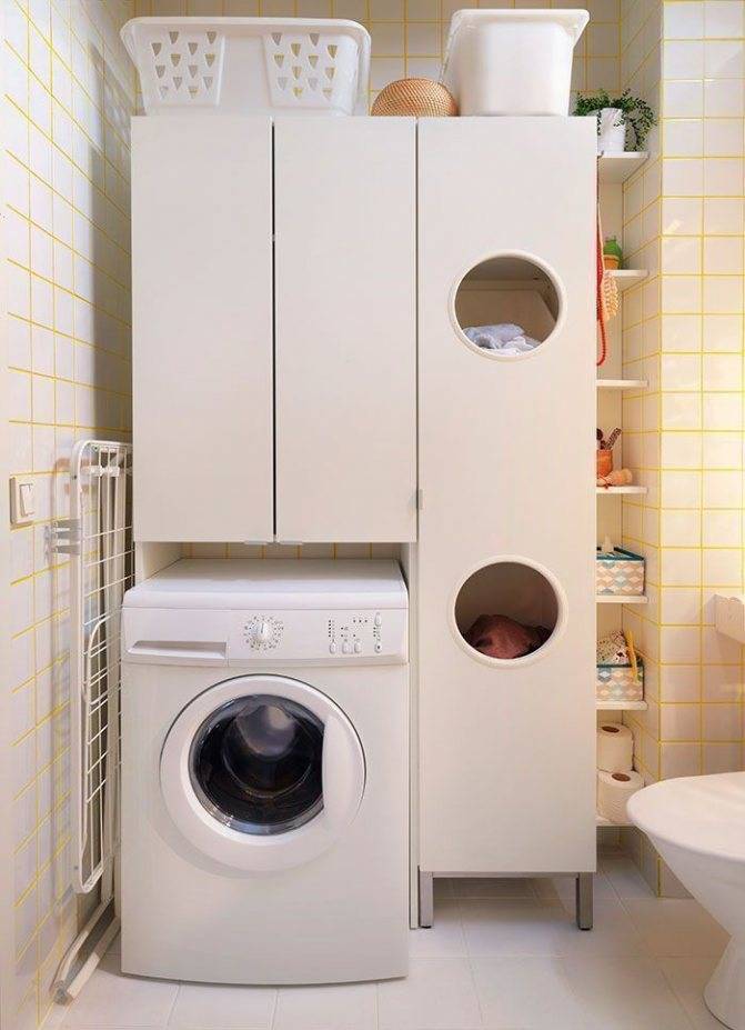Какие бывают шкафы под стиральную машину, правила выбора