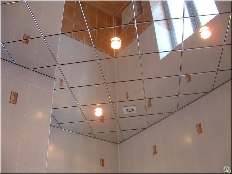 Зеркальные потолки в ванной - варианты и стоимость