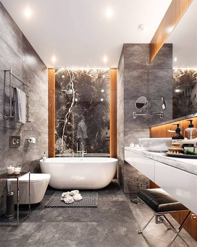 Новые фото интерьера ванной комнаты 2018, примеры дизайна