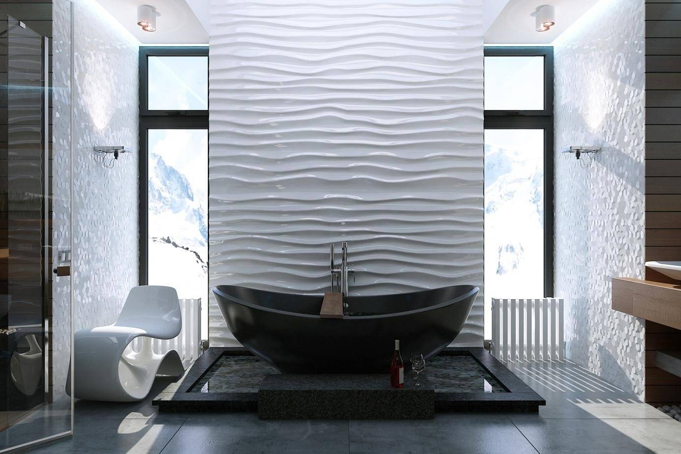 Плитка в ванную в 3д — выбор и монтаж (фото, видео)