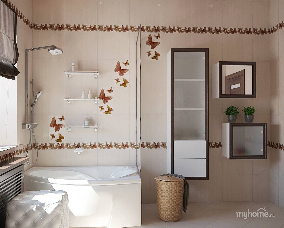 Декупаж стен на плитке в ванной комнате своими руками (фото)