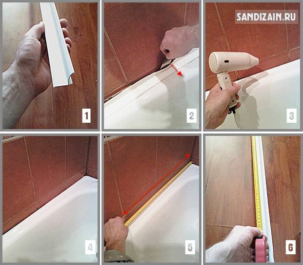 Как выбрать и приклеить плинтус в ванную комнату на пол