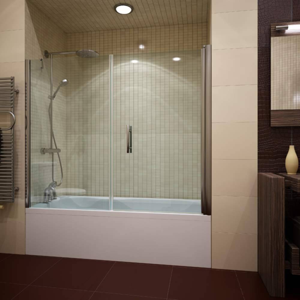Стеклянная штора — эффектное решение для ванной комнаты