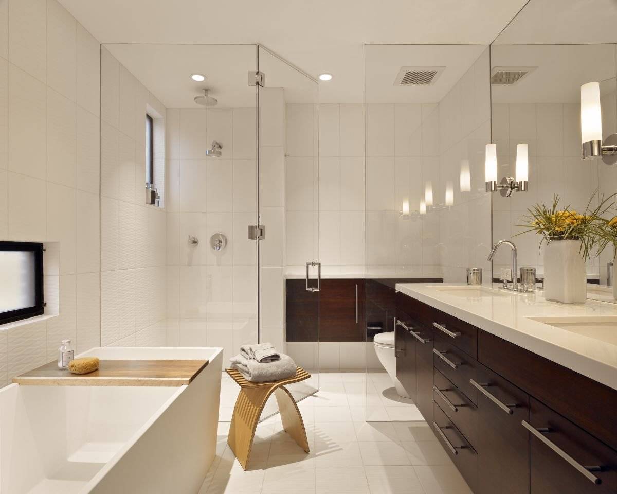 Ванная комната в стиле минимализм, фото дизайна и интерьера
