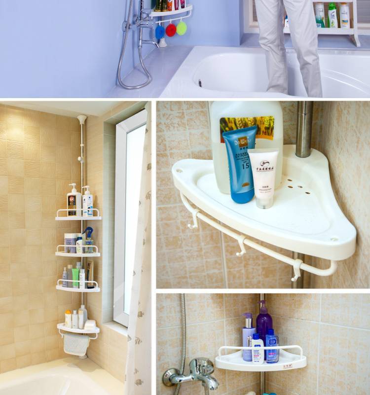 Полки в ванной комнате: виды, дизайн, материалы, цвета, формы, варианты размещения