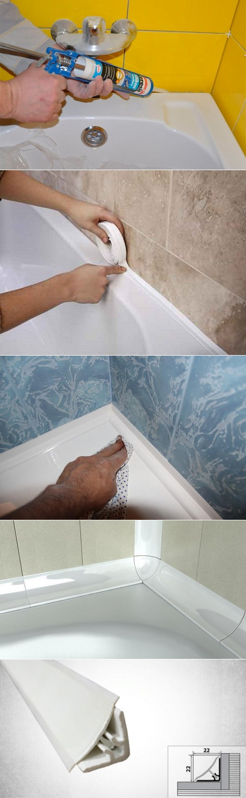 Заделываем щель между ванной и стеной своими руками