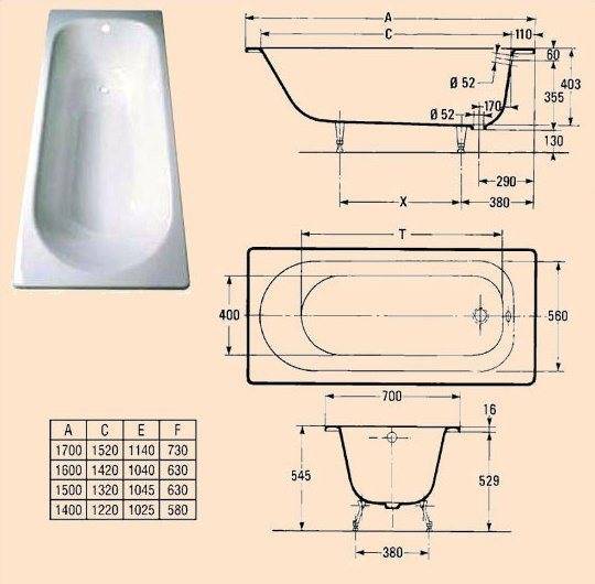 Длина стандартной ванны - стальной, чугунной, акриловой. стандартные размеры ванной – характеристики акриловых, чугунных и стальных моделей