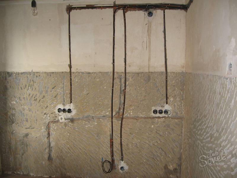 Монтаж электропроводки в ванной