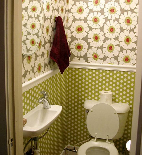 Обои в ванной комнате: фото жидких, виниловых и флизилиновых обоев в интерьере ванной, особенности выбора и нанесения