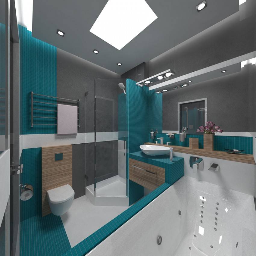 Дизайнерские решения для ванной комнаты 8 кв. м, особенности планировки и выбора мебели - 21 фото