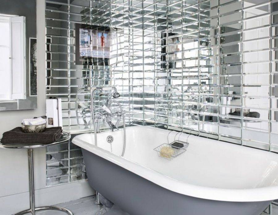 Зеркальная плитка в ванной. Виды и характеристики облицовочного материала