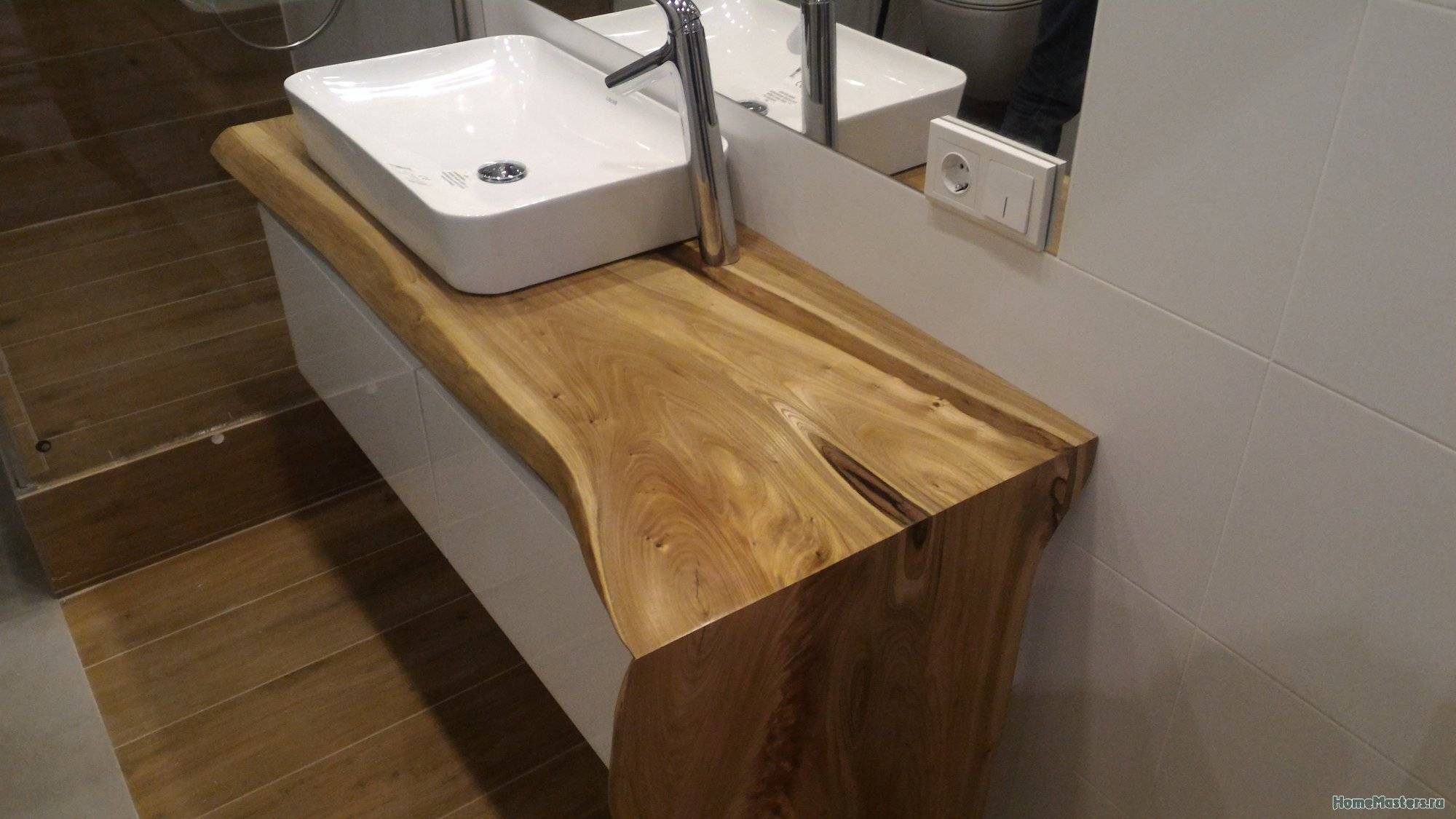 Деревянная столешница в ванную самому, чем покрыть столешницу