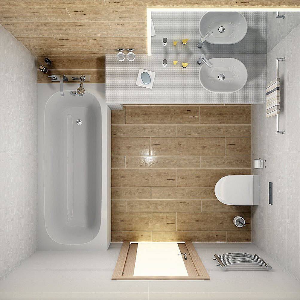 Большие идеи для дизайна небольшой ванной комнаты на 6 кв м