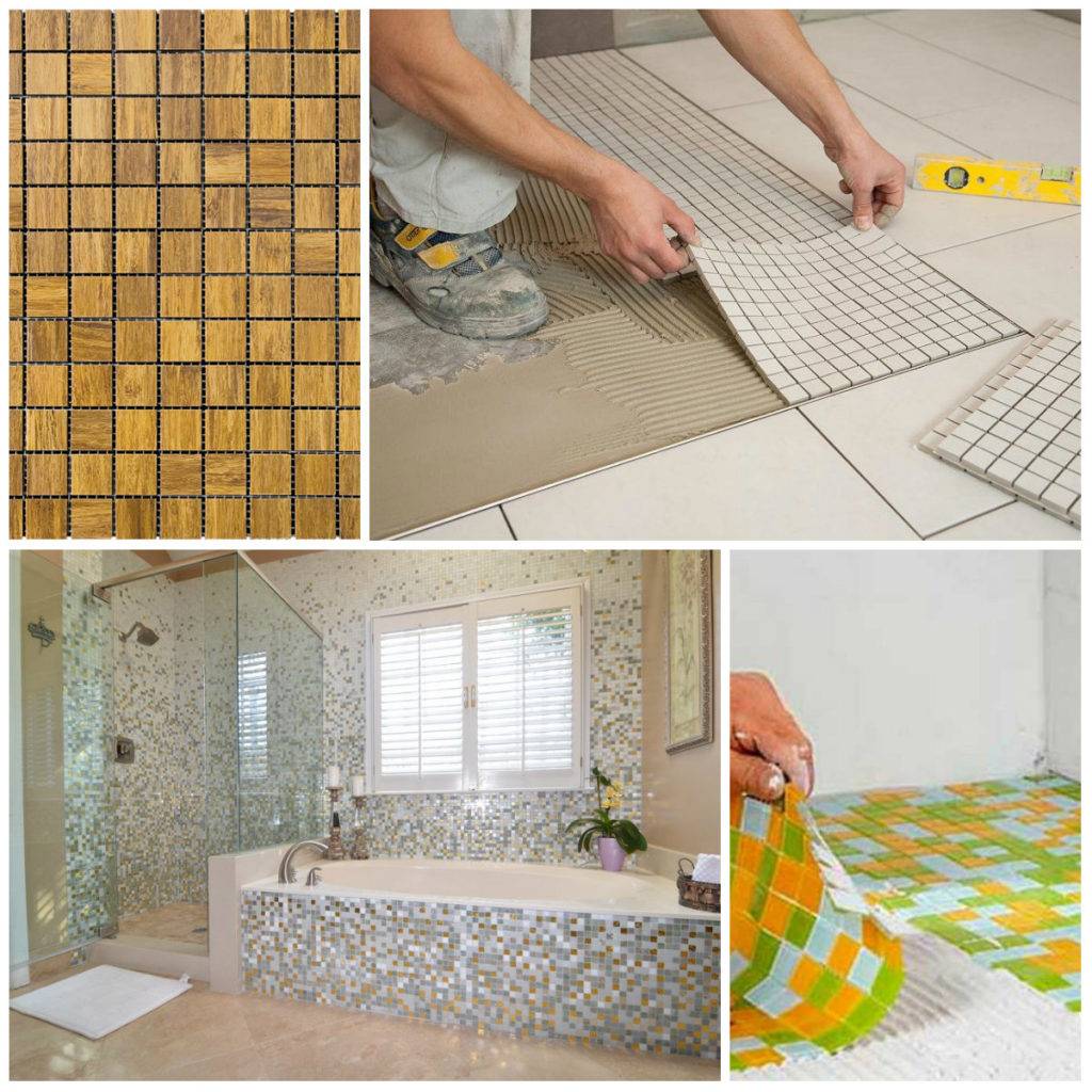 Укладка мозаичной плитки в ванной комнате