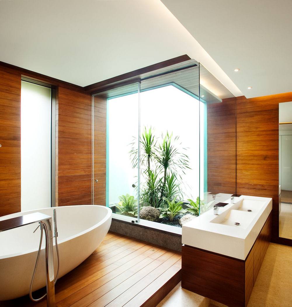 Ванная комната под дерево, практические советы по применению различных материалов.
