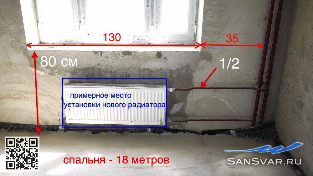 Расстояние между подоконником и радиатором отопления