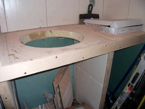 Столешница из плитки в ванную своими руками: пошаговая инструкция