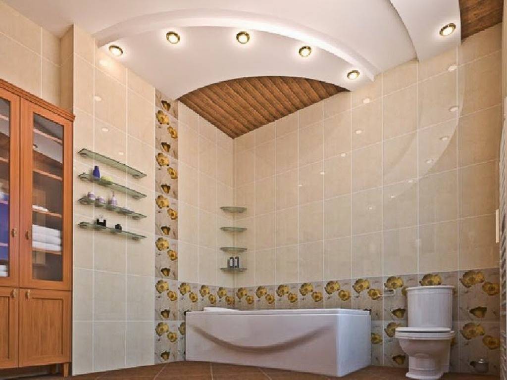Потолок из влагостойкого гипсокартона в ванной комнате своими руками: фото