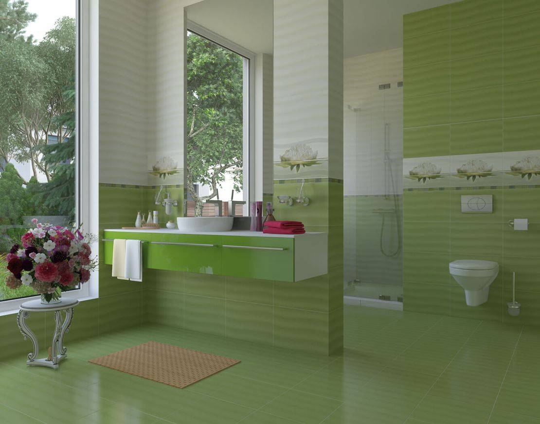 Ванная в зеленом цвете - 85 фото лучших сочетаний в интерьере