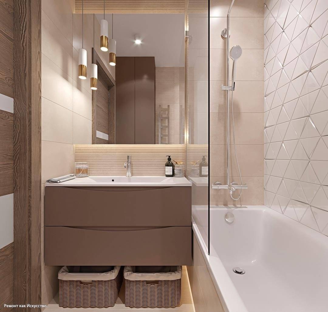 Дизайн проект ванной комнаты: фото и видео 4 м², 6 м² или большой ванны