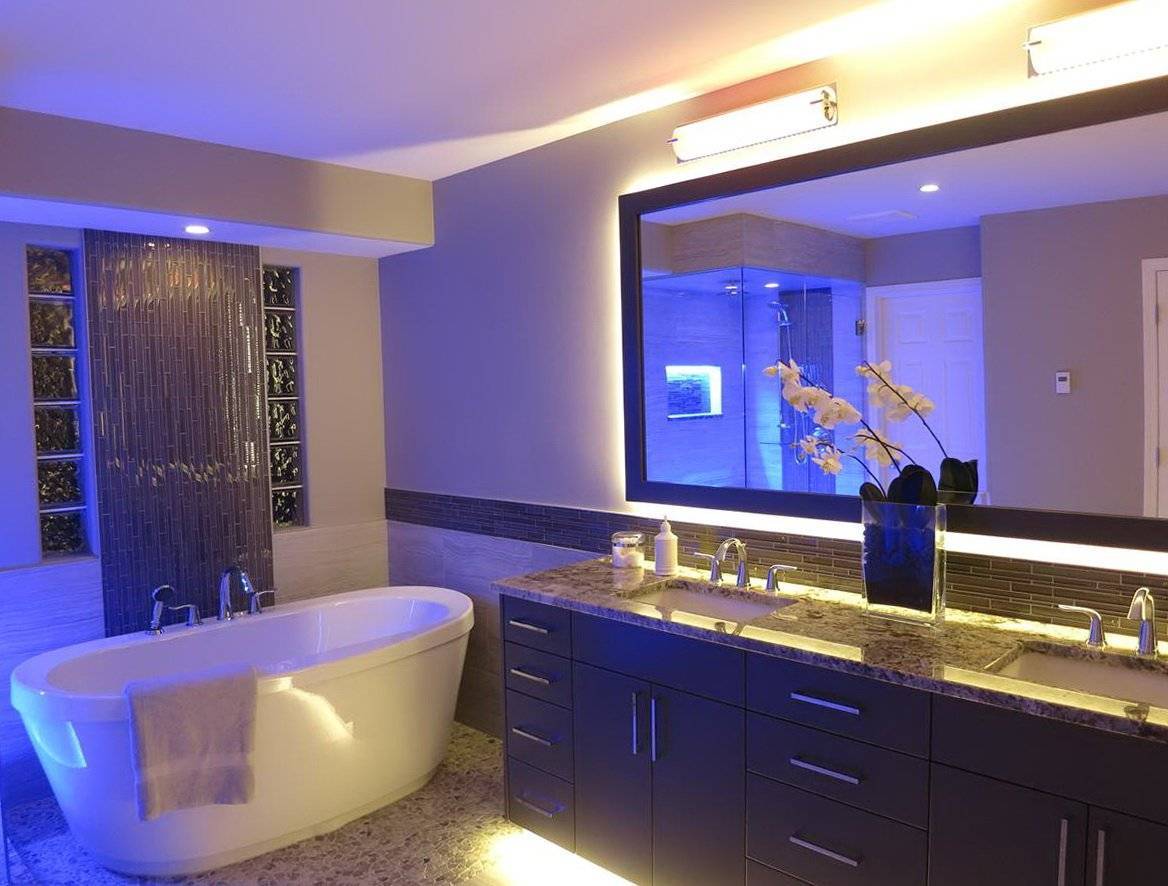 Светодиодный светильник для ванной комнаты, какие выбрать: виды и монтаж