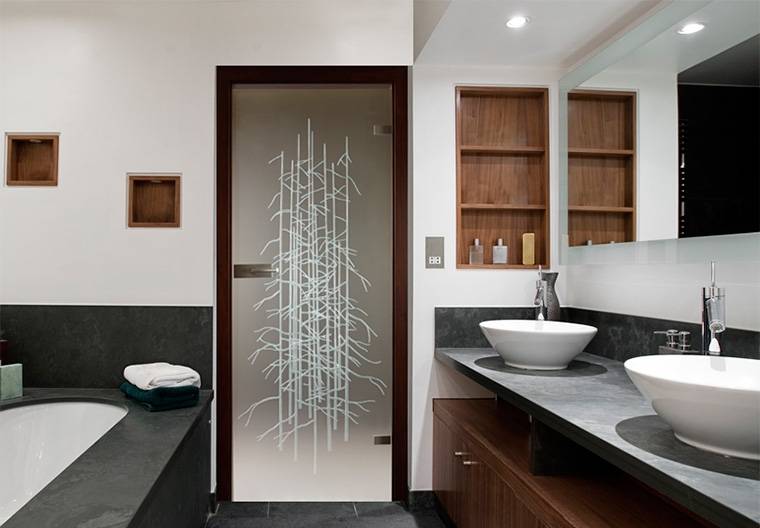 Стеклянные двери для ванной — виды и установка
