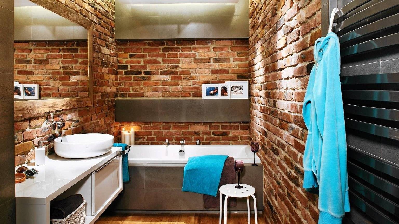 Ванная комната в стиле лофт - 65 фото, дизайн интерьеров