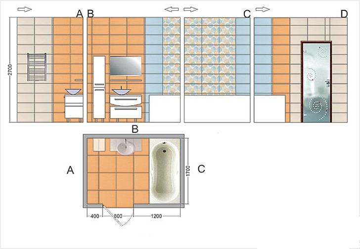 Как правильно рассчитать количество плитки на стены ванной комнаты?