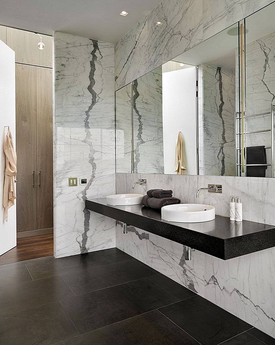 10 лучших вариантов дизайна ванной комнаты под мрамор