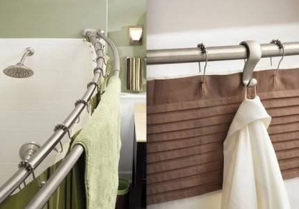 Штанга для шторы в ванную комнату: виды карнизов, советы по выбору карниза для шторки, установка без сверления