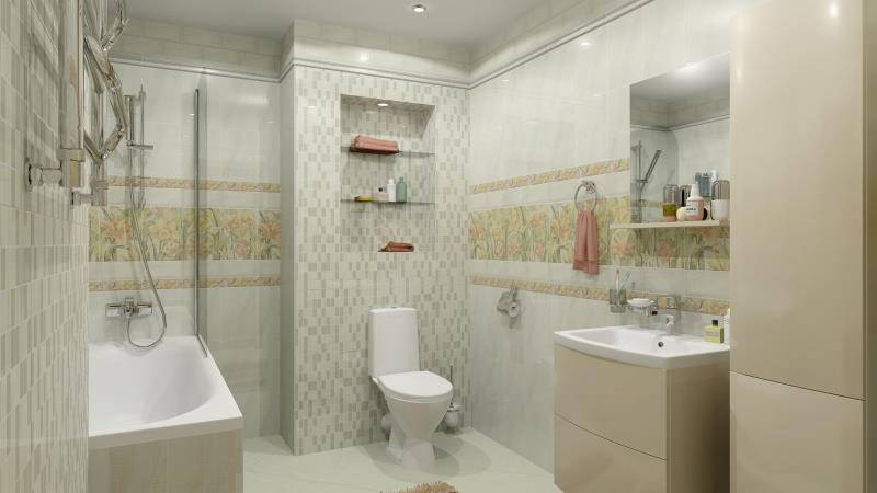 Дизайн ванной комнаты под мрамор