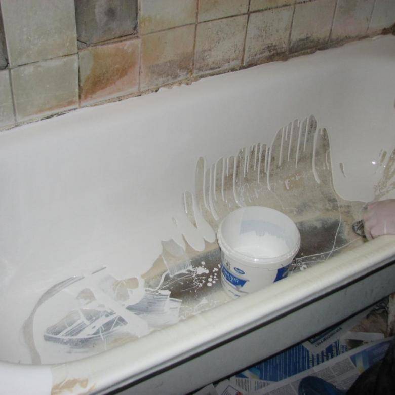 Как делают реставрацию чугунной ванной