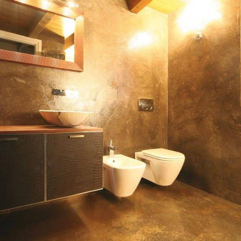 Декоративная штукатурка в дизайне ванной комнаты: преимущества и недостатки, обзор
