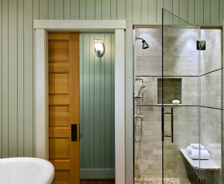 Раздвижные двери в ванную: дизайн сдвижных дверей купе в ваннах и туалетах, фото