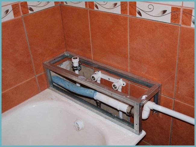 Как спрятать трубы в ванной своими руками — видео инструкция и фото