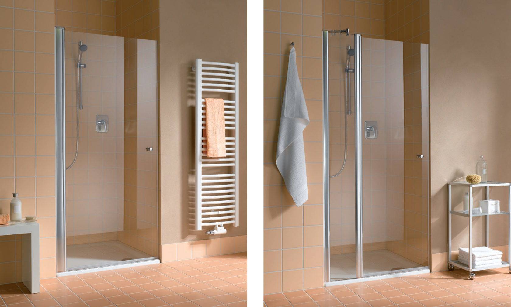 Дверцы для ванной и экран с раздвижными и распашными дверцами