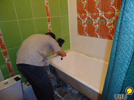 Покраска старой ванны - виды красок и подготовка, фото и видео