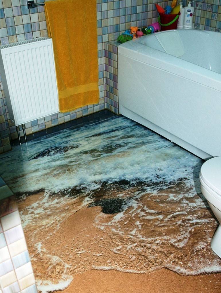 Наливной пол в ванной комнате своими руками — фото и видео инструкция