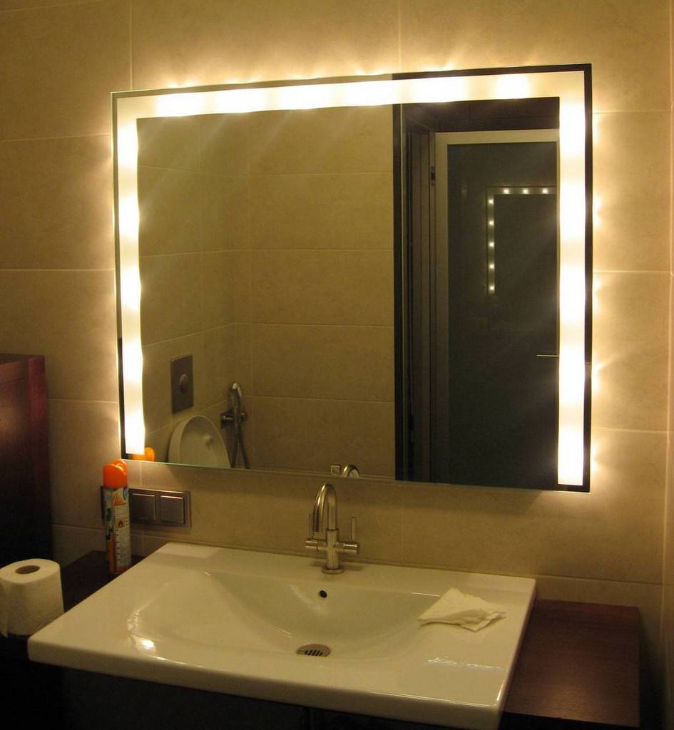 Зеркало для ванной комнаты с подсветкой: виды, зеркало шкаф, сенсорная подсветка, установка (+ фото)