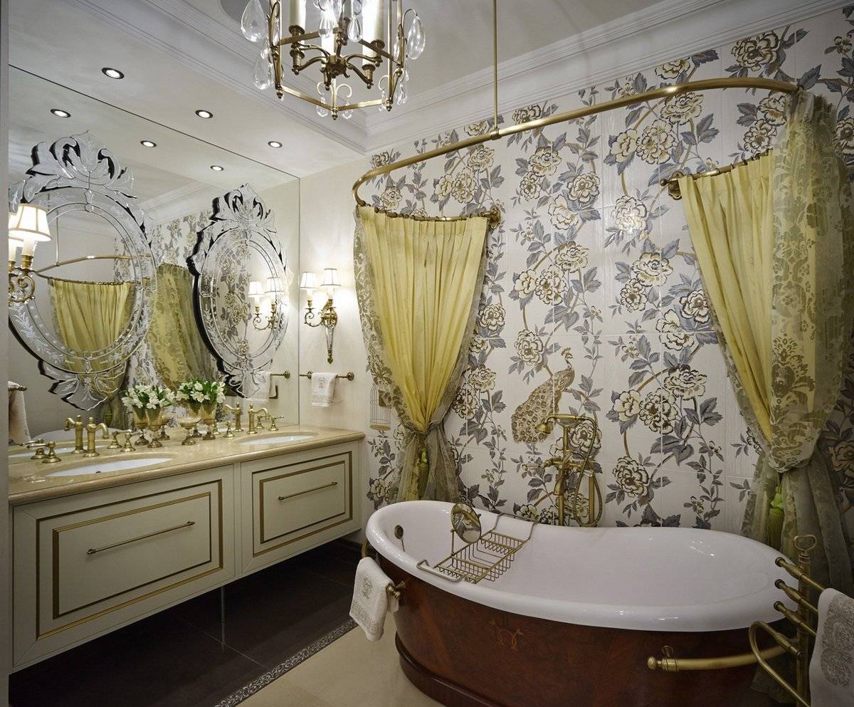 Ванная комната в классическом стиле: фото дизайна, выбор плитки, интерьер, мебель